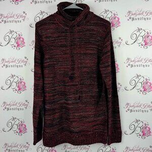 Non stop turtleneck pull over red black white Elegant Burgundy Cowl Neck Sweater